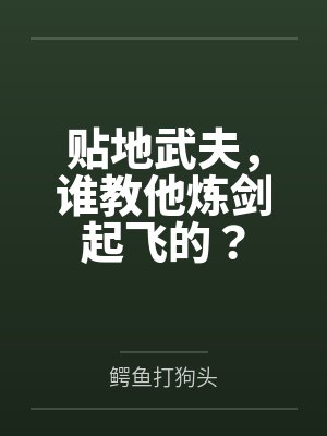 贴地武夫，谁教他炼剑起飞的？