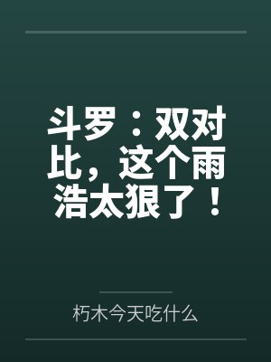 斗罗:双对比,这个雨浩太狠了! 斗罗:双对比,这个雨浩太狠了!